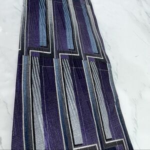 Murano Italia Vintage 100% Silk Geometric Pattern Blue Purple Classic Made USA